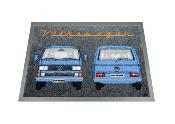 Paillasson VW T3 Combi , 70x50cm - Front & Arrire/bleu